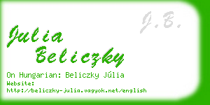 julia beliczky business card